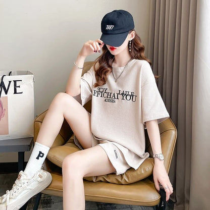 着心地抜群 切り替え 女性力を高める Tシャツ＋ショートパンツ セットアップ＜U-3553＞
