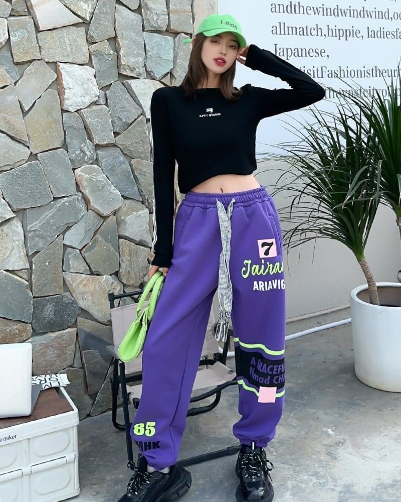 【裏起毛】見逃し厳禁 ファッション 個性派 スポーツパンツ<U-5846>