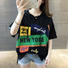 オシャレ度満点 切り替え カジュアル プリント Tシャツ カットソー＜U-3491＞