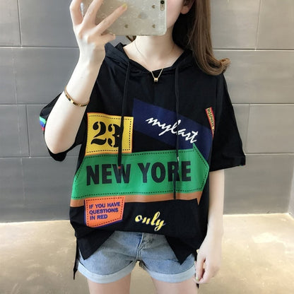オシャレ度満点 切り替え カジュアル プリント Tシャツ カットソー＜U-3491＞