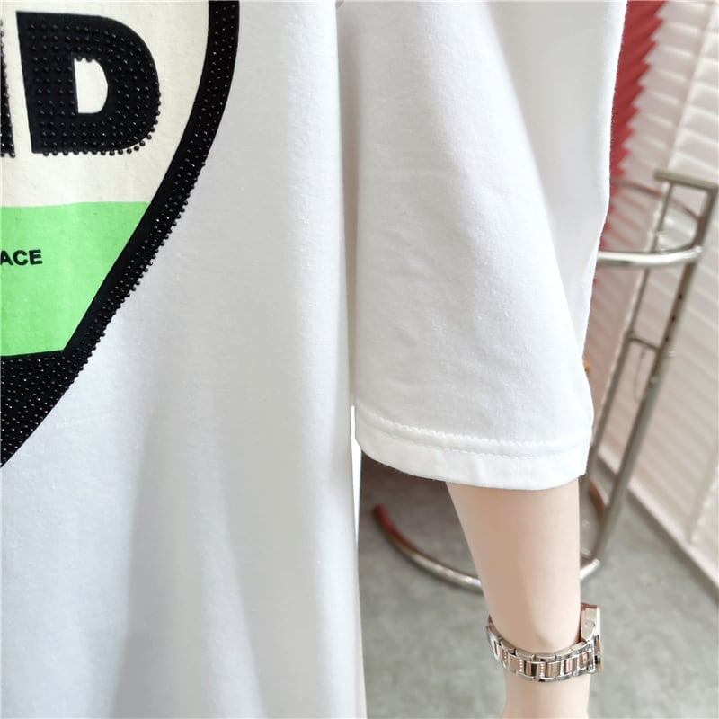 スタイリッシュ 切り替え 一目惚れ プリント Tシャツ カットソー＜U-3521＞