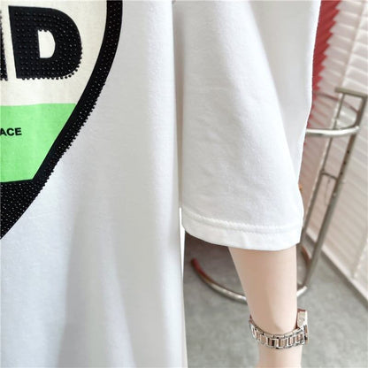 スタイリッシュ 切り替え 一目惚れ プリント Tシャツ カットソー＜U-3521＞