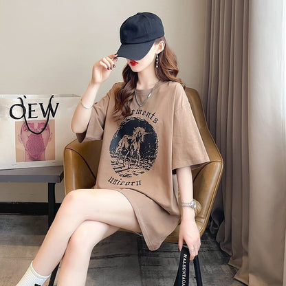 カジュアル 切り替え ファッション プリント Tシャツ カットソー＜U-3581＞