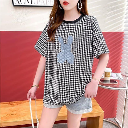 カジュアル 千鳥格子 オシャレ度満点 Tシャツ カットソー＜U-3076＞