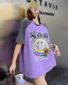 おすすめ アルファベット 個性派 プリントTシャツ ゆったり半袖＜U-8114＞