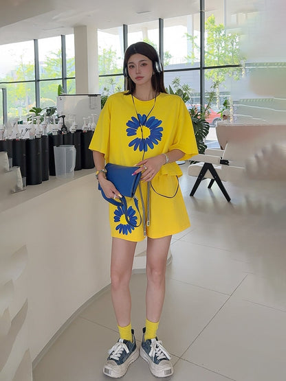 好感度UP カジュアル 真夏も快適 半袖 Tシャツ ショートパンツ セットアップ ＜U-11374＞