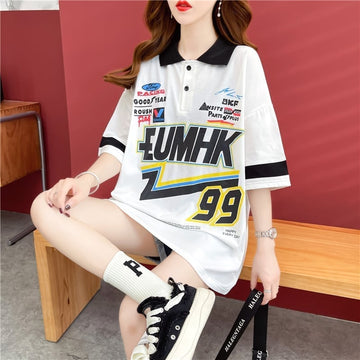 着心地抜群 切り替え 女性力を高める プリント Tシャツ カットソー＜U-3524＞