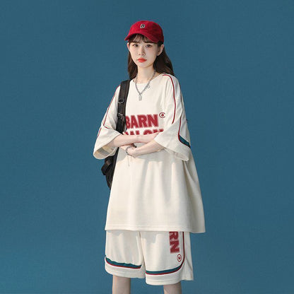 大好評 ファッション カジュアル ルーズ半袖Ｔシャツⅹパンツセット<U-6539>