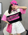 着回し力抜群 切り替え三色 韓国系 ゆったり半袖Tシャツ ＜U-8455＞
