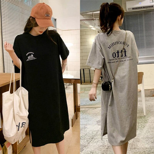 美人度アップ プリント チャーミング Tシャツ カットソー ワンピース＜U-3602＞