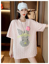 話題沸騰中 キュート カジュアル ホットダイヤモンド 半袖Tシャツ＜U-8626＞
