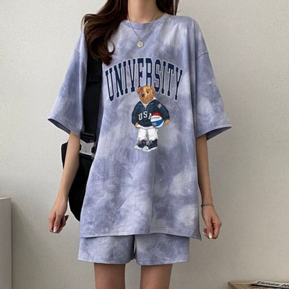夏に嬉しい機能付き 全5色 軽くて涼しくて可愛い！ 半袖 Tシャツ ショートパンツ セットアップ ＜U-9269＞