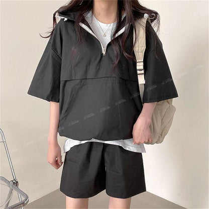 今季マストバイ カジュアル 真夏も快適 4色 半袖 Tシャツ ショートパンツ セットアップ ＜U-11156＞