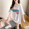 デザイン感 切り替え チャーミング プリント Tシャツ カットソー＜U-3409＞