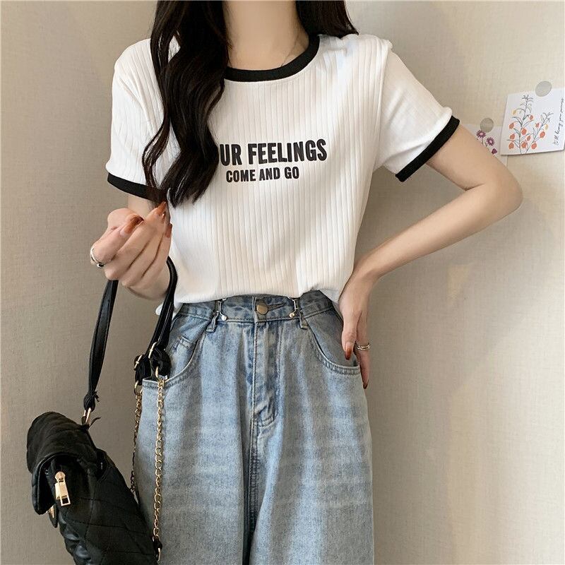 ゆったり感アップ アルファベット ファッション Tシャツ カットソー＜U-3077＞