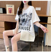 絶対流行 レイヤード風 レース プリント全2色 半袖Tシャツ<U-8821>