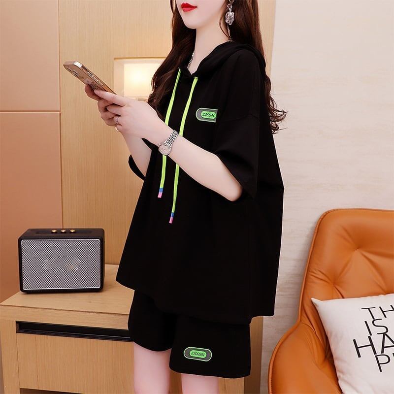 オシャレ度満点 Tシャツ＋ショートパンツ ゆったり感アップ セットアップ＜U-3466＞