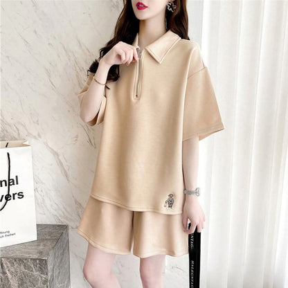 ファッション 切り替え ゆったり感アップ Tシャツ＋ショートパンツ セットアップ＜U-3616＞
