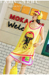 軽い生地が夏にぴったり！ ノースリーブ プリント全2色 Tシャツ カットソー＜U-11359＞