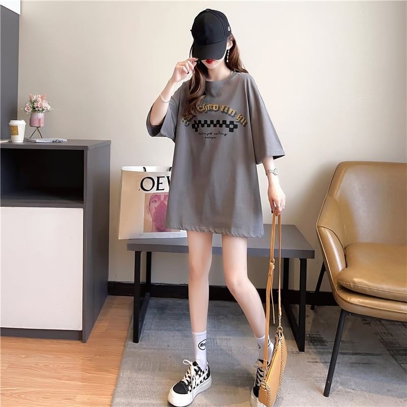 ゆったり感アップ 切り替え オシャレ度満点 プリント Tシャツ カットソー＜U-3478＞