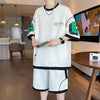 早い者勝ち カジュアル ファッション 切り替え 全3色 半袖Ｔシャツⅹパンツセット<U-8950>