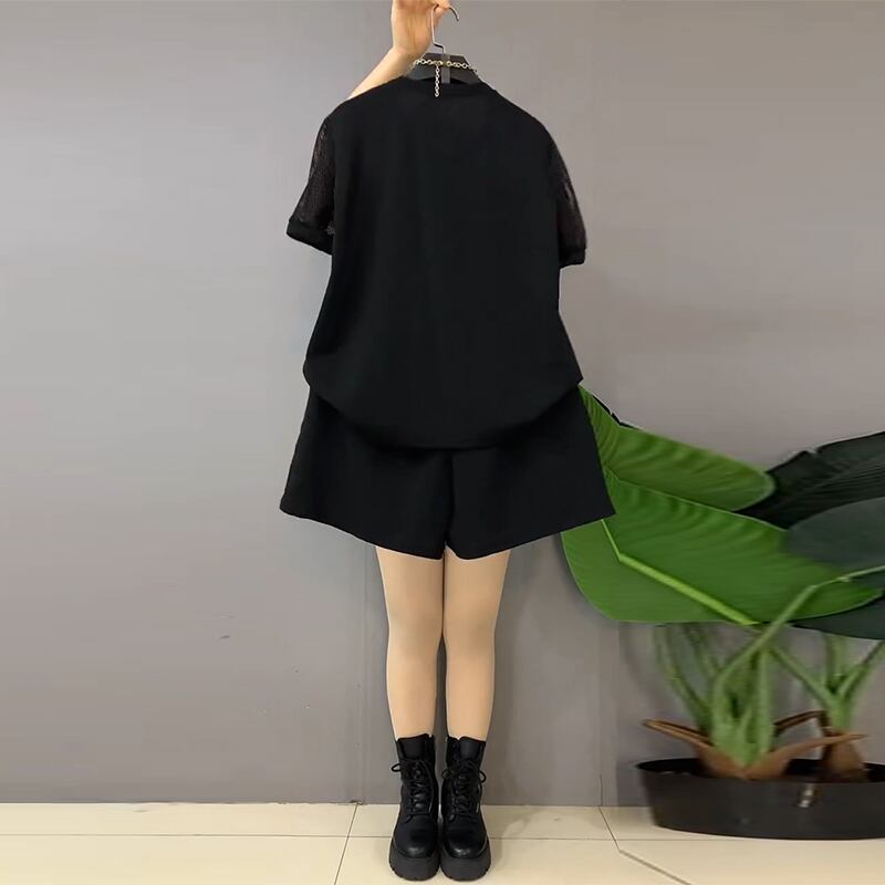 好感度UP ホットダイヤモンド カジュアル 半袖 Tシャツ ショートパンツ セットアップ ＜U-9000＞