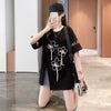 イレギュラー 切り替え カジュアル プリント Tシャツ カットソー＜U-3496＞