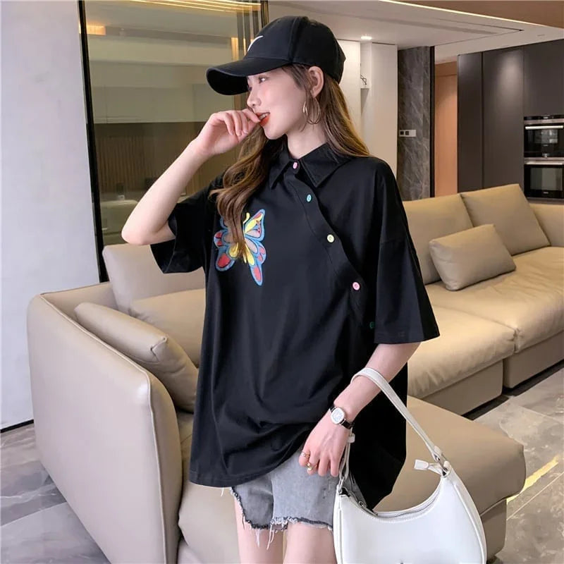 個性的なデザイン プリント 一目惚れ Tシャツ カットソー＜U-3044＞