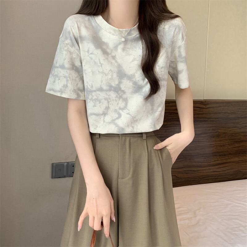 着回し力抜群 ホットダイヤモンド 定番シンプル 全2色 半袖Tシャツ カットソー ＜U-8591＞