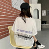 デザイン感 切り替え チャーミング プリント Tシャツ カットソー＜U-3538＞