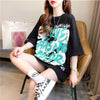 個性的なデザイン 切り替え 一目惚れ プリント Tシャツ カットソー＜U-3400＞