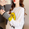個性的なデザイン 切り替え 一目惚れ プリント Tシャツ カットソー＜U-3657＞