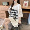 ファッション 切り替え 個性派 プリント 3色選択 半袖Tシャツ＜U-8548＞
