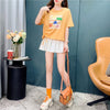 個性的なデザイン 切り替え 一目惚れ プリント Tシャツ カットソー＜U-3671＞