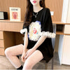 新作 好感度満載 個性的なデザイン ラウンドネック Tシャツ カットソー＜U-8405＞