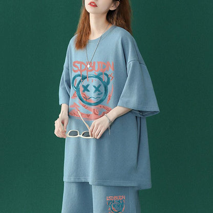 早い者勝ち  半袖Ｔシャツⅹパンツセット全4色 男女兼用<U-6554>