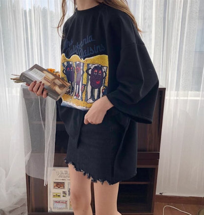 話題沸騰中 ゆったり カジュアル プリント 2色半袖Tシャツ＜U-8161＞