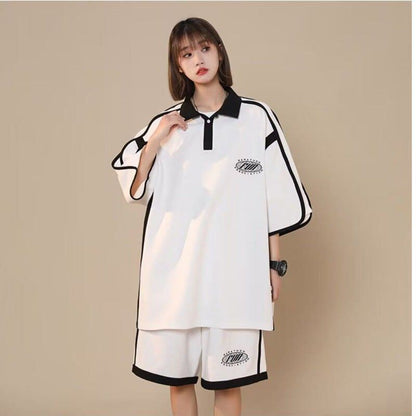 定番シンプル 半袖Ｔシャツⅹパンツセット 絶対流行 男女兼用<U-6538>