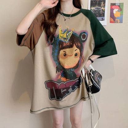 話題沸騰中 ビッグロゴ お勧めカラーマッチング ゆったり 半袖Tシャツ＜U-8350＞