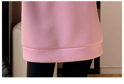 好感度UP レイヤード風 柔らかくて優しい印象 切り替え プラスベルベット 全3色 スウェット＜U-9809＞