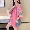 新商品 プリント ファッション ゆったり 全4色 半袖 Tシャツ＜U-11443＞
