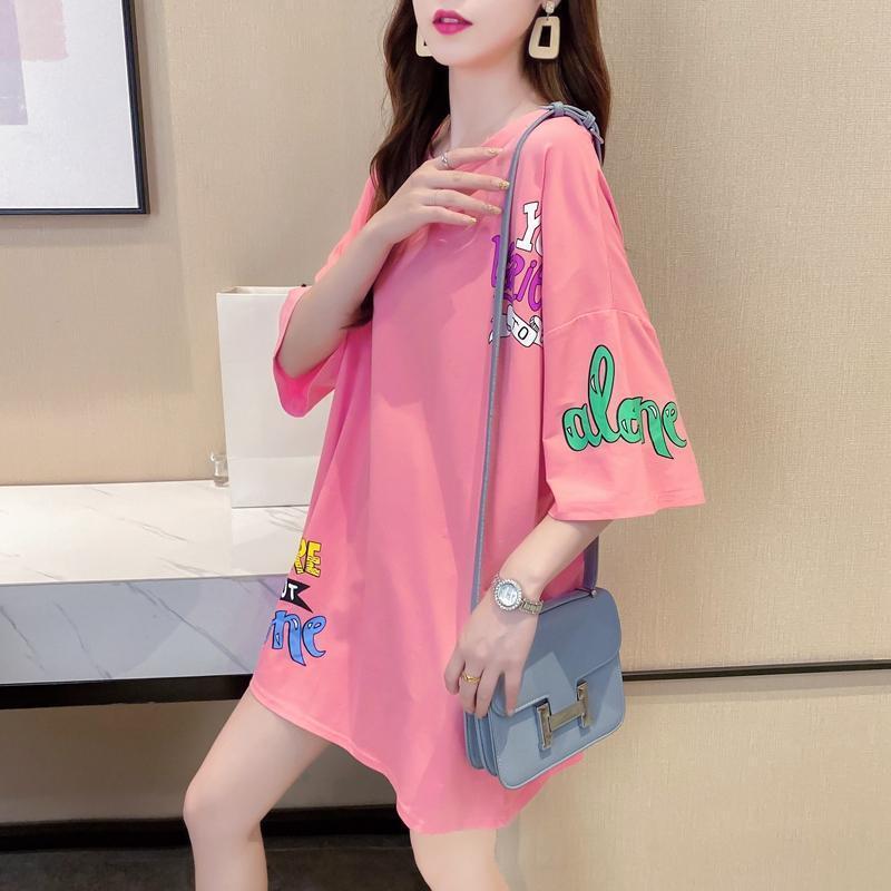 新商品 プリント ファッション ゆったり 全4色 半袖 Tシャツ＜U-11443＞