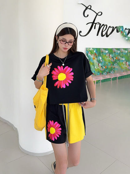 好感度UP カジュアル 真夏も快適 半袖 Tシャツ ショートパンツ セットアップ ＜U-11374＞