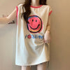 【半額！期間限定！！】超人気 ファッション カジュアル プリント ノースリーブ Tシャツ<U-8487>