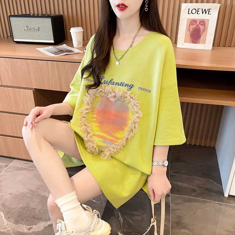 絶対欲しい プリント ロゴ ゆったり 3色半袖Tシャツ＜U-8315＞