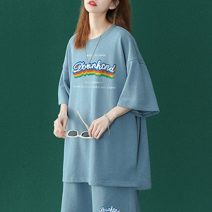 【半額セール】早い者勝ち  半袖Ｔシャツⅹパンツセット全4色 男女兼用<U-6553>