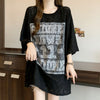 超人気 アバンギャルド 絶対流行 レース プリント全2色 半袖Tシャツ<U-8798>