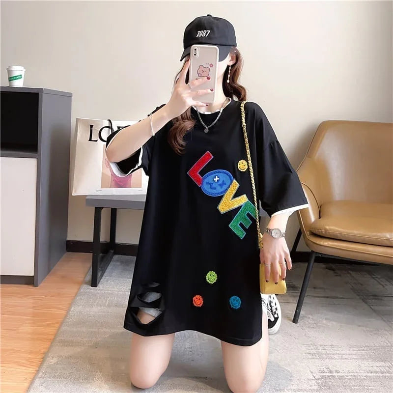 スタイリッシュ 3色選択可 一目惚れ プリント Tシャツ カットソー＜U-3007＞