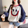 秋の新作スマイル長袖Tシャツトップス<U-5028>