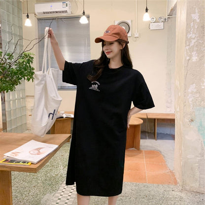 美人度アップ プリント チャーミング Tシャツ カットソー ワンピース＜U-3602＞